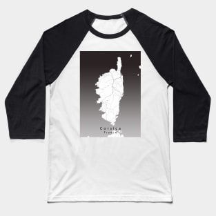 Corsica France Island Map Baseball T-Shirt